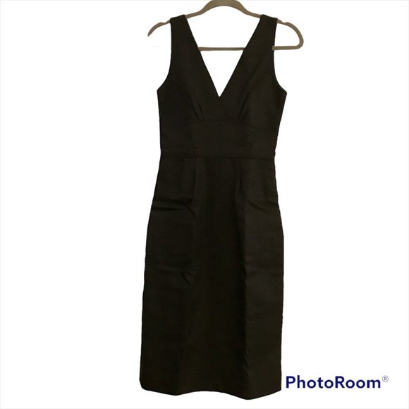NWT J. CREW 0 Dress Black Karlie Cotton Cady Sleeveless - Picture 3 of 4